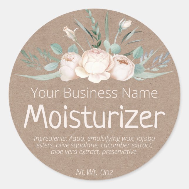 Etiqueta De Pegatina De Kraft Para Moisturizador D (Anverso)