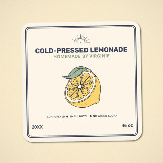 Etiqueta de Pegatina de Limonada Casera Moderna