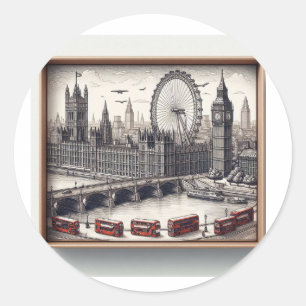 Etiqueta de pegatina de Londres