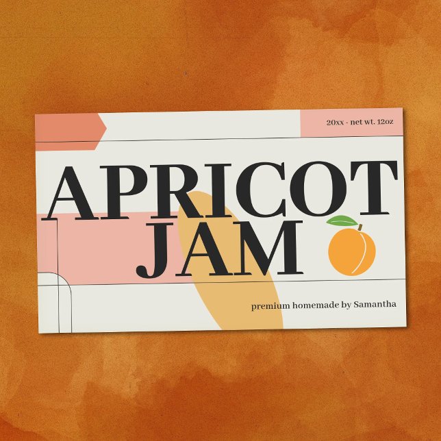 Etiqueta de Pegatina de Mermelada de Albaricoque M (Modern Apricot Jam Label Sticker)