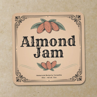 Etiqueta de Pegatina de Mermelada de Almendra Vint