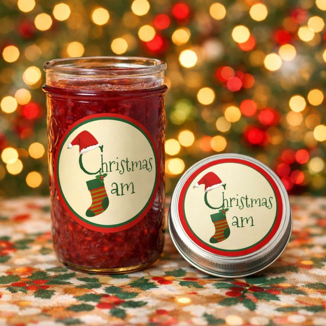 Etiqueta de Pegatina de Navidad Divertida y Capric (Works for lids or the front of your jars! )