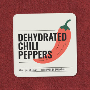 Etiqueta de Pegatina de Pimientos Chili Deshidrata