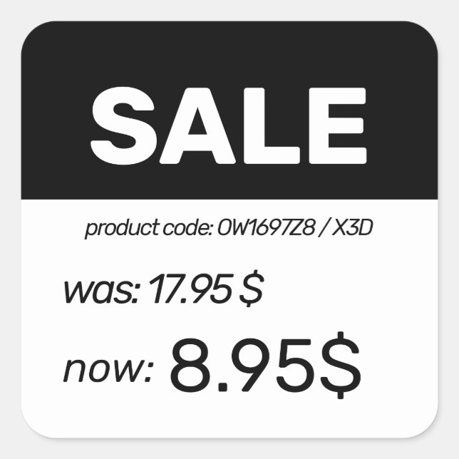 Etiqueta de Pegatina de precio de descuento (Anverso)