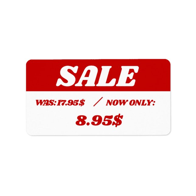 Etiqueta de Pegatina de precio de descuento (Frente)