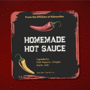 Etiqueta de Pegatina de Salsa Picante Vintage