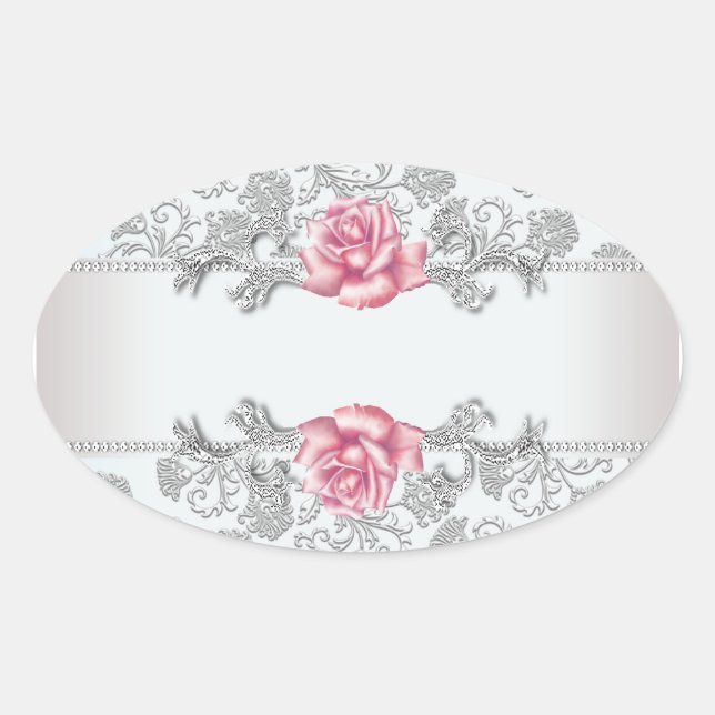 Etiqueta de Pegatina de Sello para sobres rosa ros (Anverso)