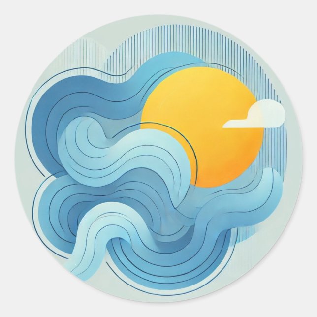 Etiqueta de pegatina de Sol Azul (Anverso)