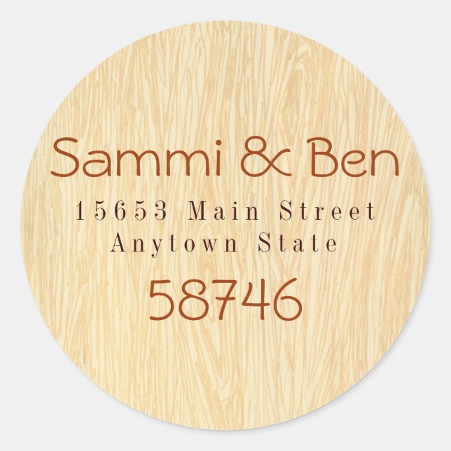 Etiqueta de Pegatina de Woodgrain (Anverso)