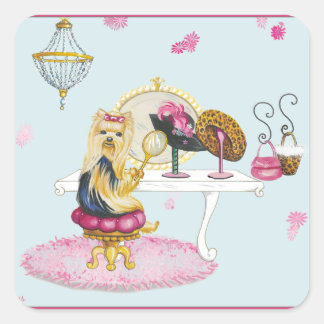 Etiqueta de Pegatina de Yorkie Boudoir Yorkshire T