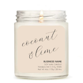 Etiqueta de Pegatina estético de velas beige elega