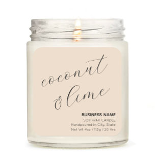 Etiqueta de Pegatina estético de velas beige elega