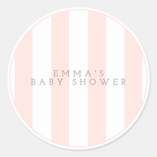 Etiqueta de pegatina para baby shower de niña rosa (Anverso)