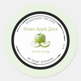 Etiqueta de Pegatina para Jugo de Manzana Verde Or