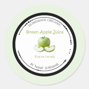 Etiqueta de Pegatina para Jugo de Manzana Verde Or