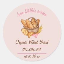 Etiqueta de pegatina para pan casero