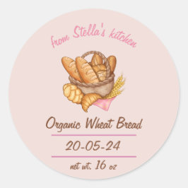 Etiqueta de pegatina para pan casero