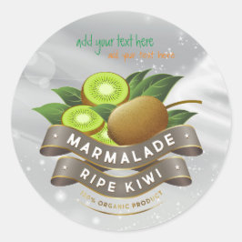 Etiqueta de Pegatina redonda Marmalade Ripe Kiwi J