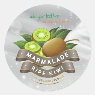 Etiqueta de Pegatina redonda Marmalade Ripe Kiwi J