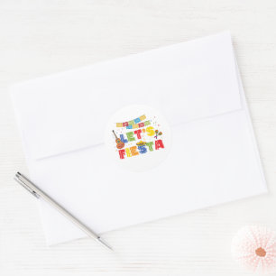 Etiqueta de Pegatina redondo Fiesta Fiesta