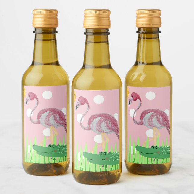 Etiqueta de Pegatina rosa de los ligadores de flam (Botellas)