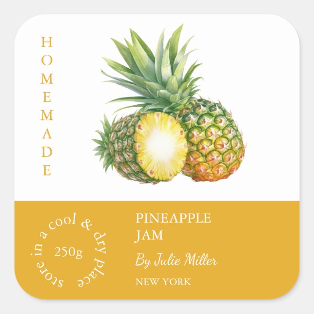 Etiqueta de pequeña empresa de piña (Anverso)