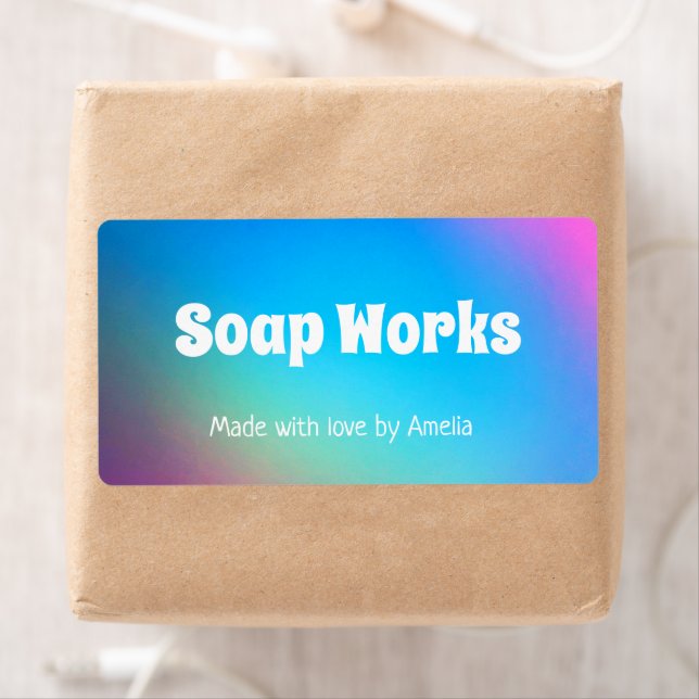 Etiqueta de pequeña empresa del espectro arcoiris (In situ)