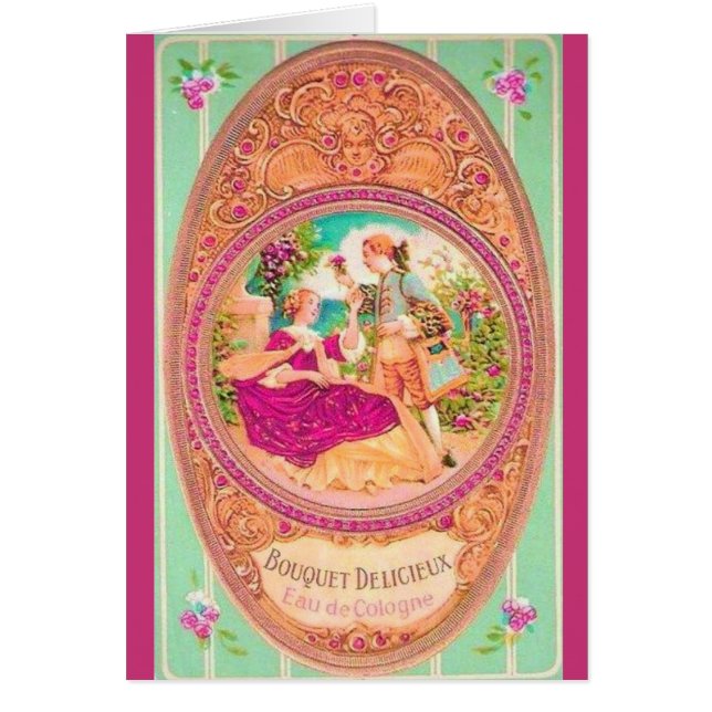 Etiqueta de perfume colonial victoriano (Frente)