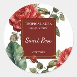 Etiqueta de perfume de rosa