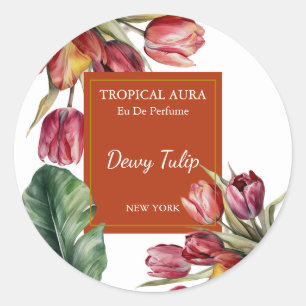 Etiqueta de perfume de tulipán