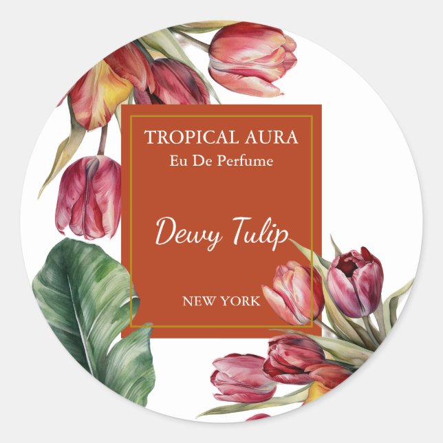 Etiqueta de perfume de tulipán (Anverso)