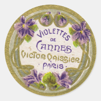 Etiqueta de perfume de violettes, París de los año