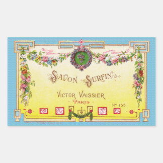 Etiqueta de Perfume Francés Amarillo Antiguo