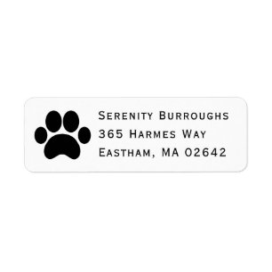 Etiqueta de Perro de impresión de pata de cachorr