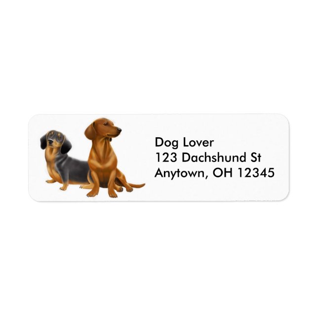 Etiqueta de perros Dachshund Wiener (Frente)