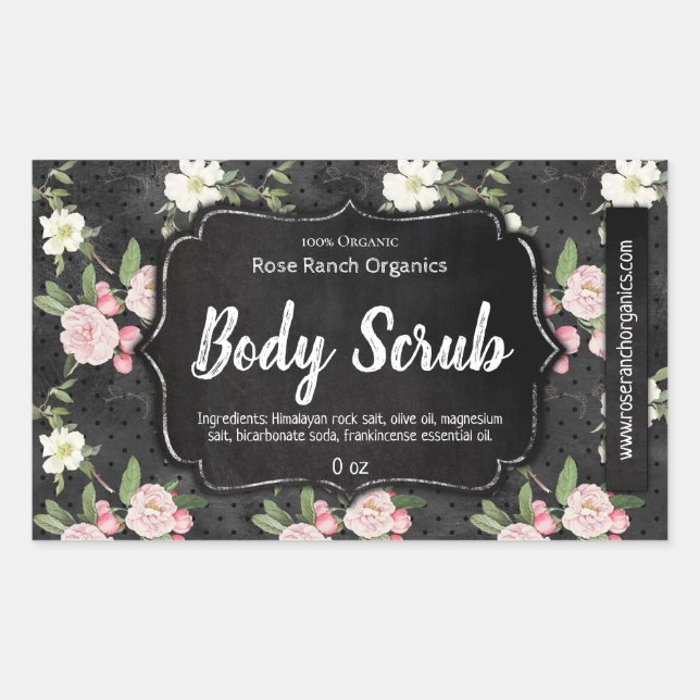 Etiqueta de personalizable Body Scrub para empresa (Anverso)