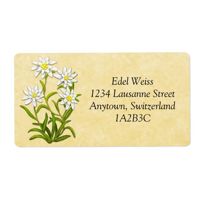Etiqueta de Personalizable de flores edelweiss sui (Frente)
