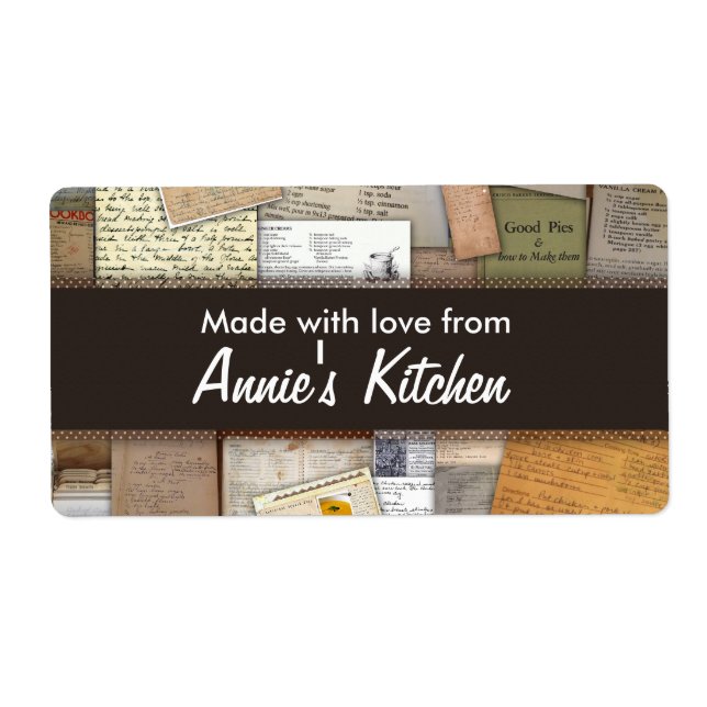 Etiqueta de Personalizable de recetas hecha en cas (Frente)