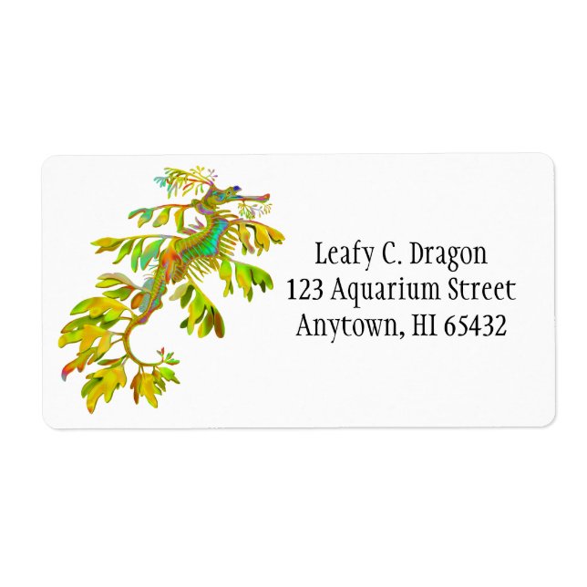 Etiqueta de Personalizable Leafy Sea Dragon (Frente)
