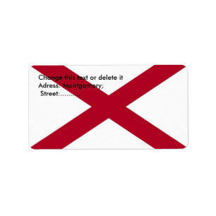 Etiqueta de personalizado con bandera de Alabama,