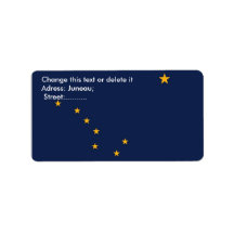 Etiqueta de personalizado con bandera de Alaska, E