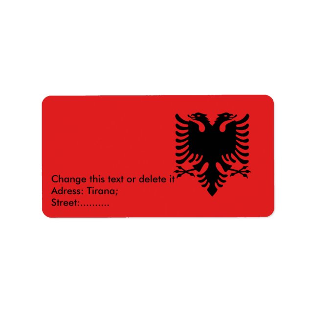 Etiqueta de personalizado con bandera de Albania (Frente)