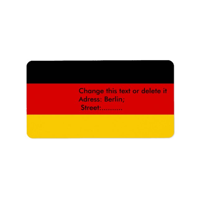 Etiqueta de personalizado con bandera de Alemania (Frente)