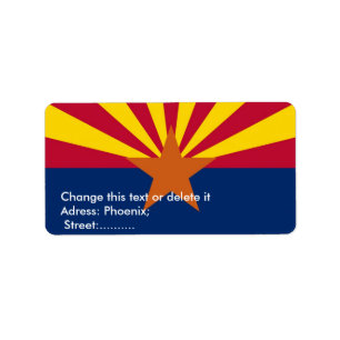 Etiqueta de personalizado con bandera de Arizona
