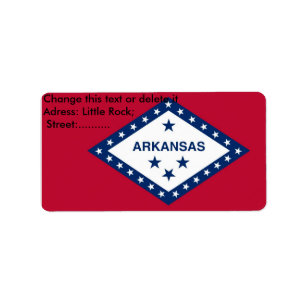 Etiqueta de personalizado con bandera de Arkansas