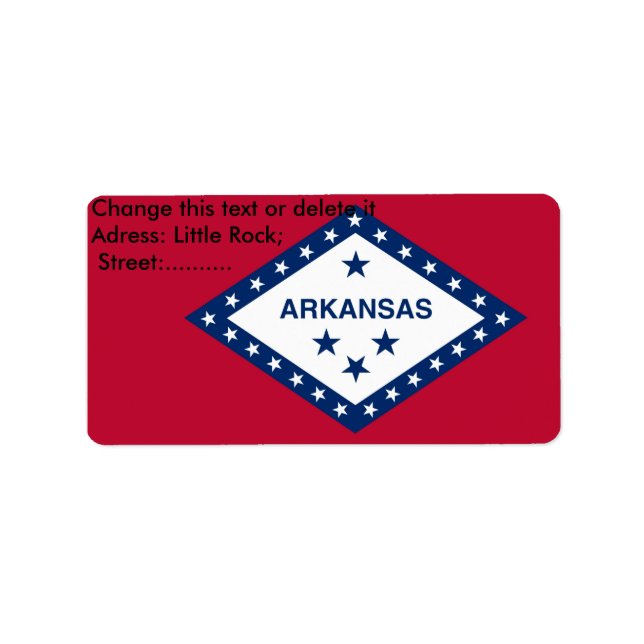 Etiqueta de personalizado con bandera de Arkansas (Frente)