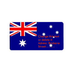 Etiqueta de personalizado con bandera de Australia