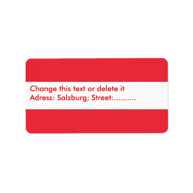 Etiqueta de personalizado con bandera de Austria (Frente)