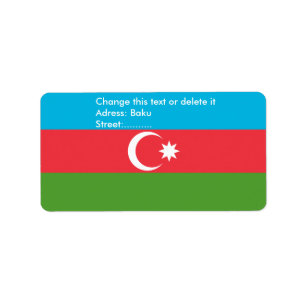 Etiqueta de personalizado con bandera de Azerbaiyá