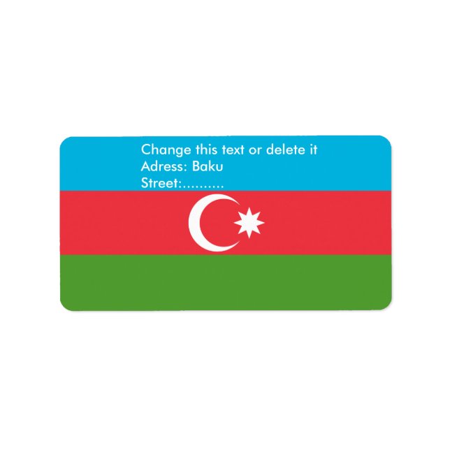 Etiqueta de personalizado con bandera de Azerbaiyá (Frente)
